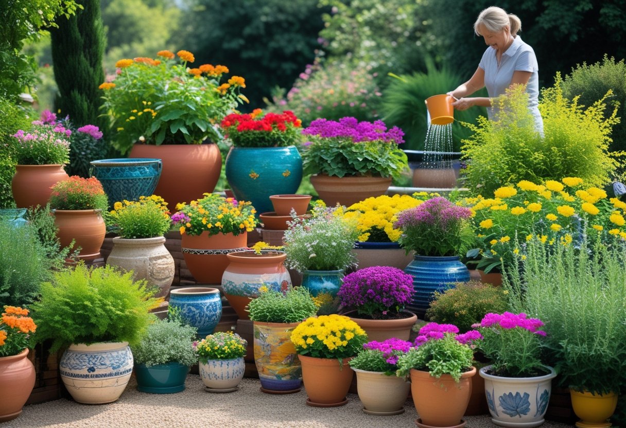 Saadan skaber du en farverig have med krukker til planter i haven